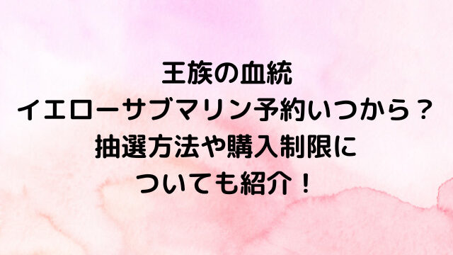 ワンピースカード王族の血統イエローサブマリン予約いつからいつまで？抽選方法や購入制限についても紹介！