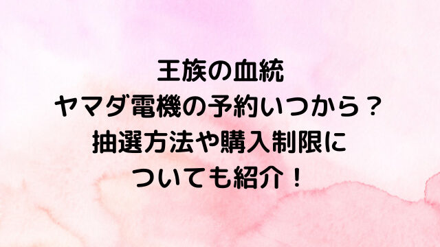 ワンピースカード王族の血統ヤマダ電機の予約いつからいつまで？抽選方法や購入制限についても紹介！